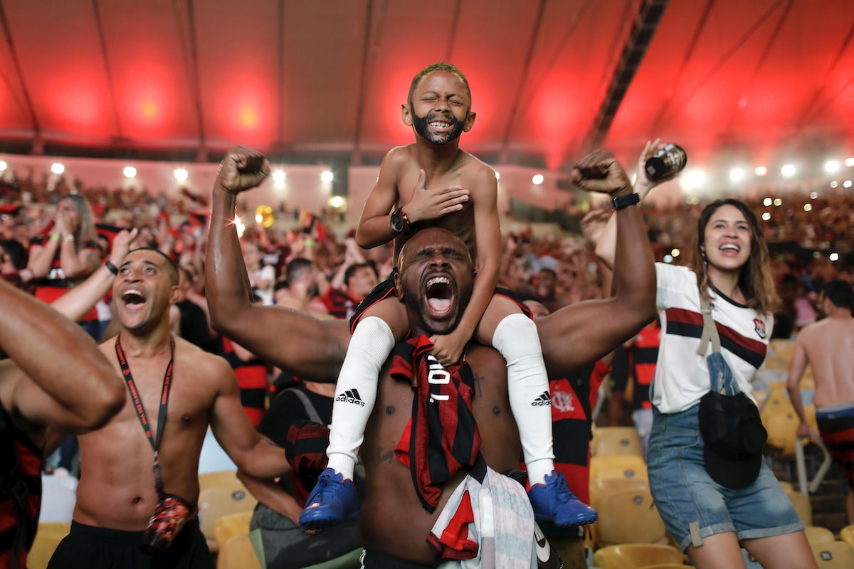 Fans of Brazil’s Flamengo football team cheer