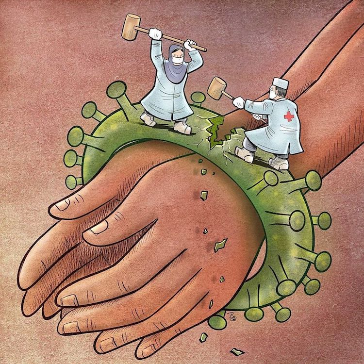 Coronavirus Illustrations by Alireza Pakdel