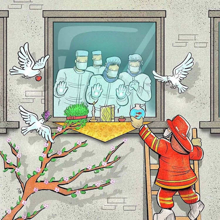Coronavirus Illustrations by Alireza Pakdel