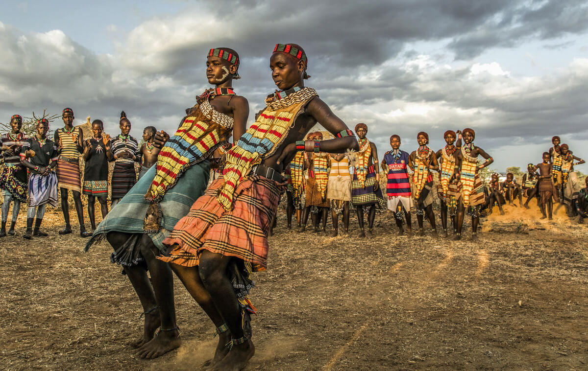 Men Doing Tribal Dance in Africa