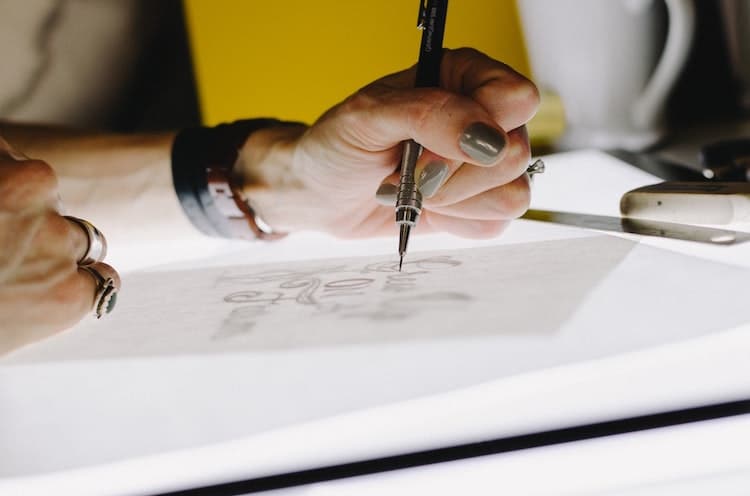 Artist Drawing with a Mechanical Pencil