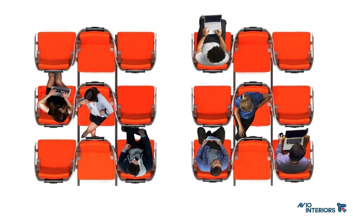 Zig Zag Seating Arrangement on Airplane to Prevent Illness