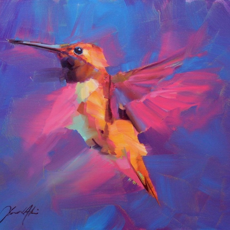 pinturas de aves de colores por Jamel Akib