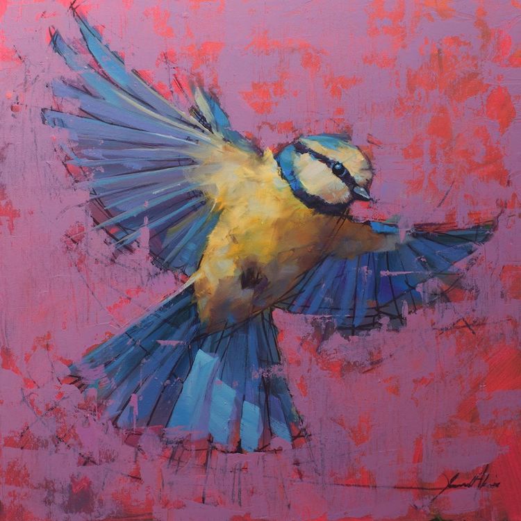pinturas de aves de colores por Jamel Akib