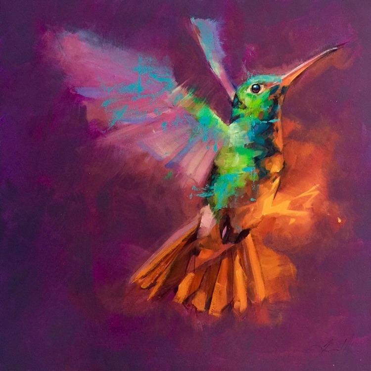 pinturas de aves de colores por Jamel Akib