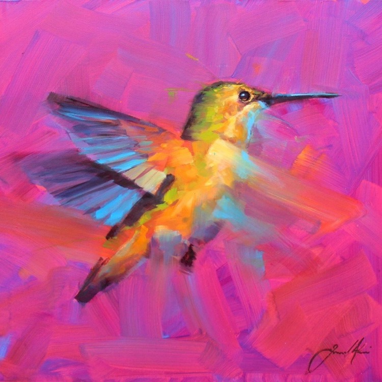 pinturas de aves de colores por Jamel Akib