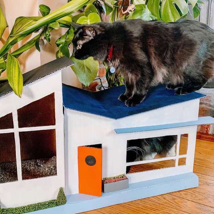 Mid century modern cat house best sale