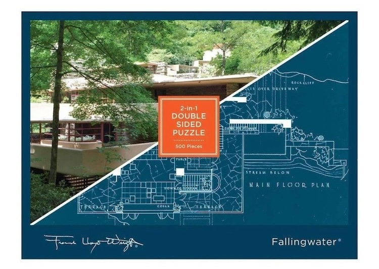 Frank Lloyd Wright Double-Sided Fallingwater Puzzle by Galison