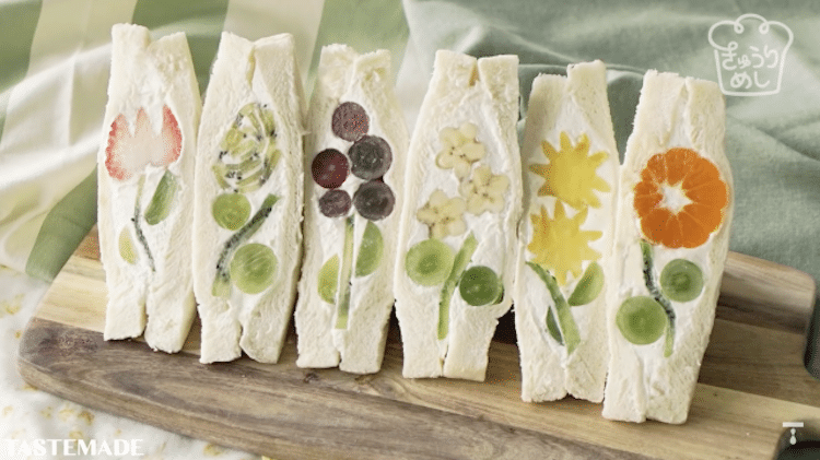 Sandwiches de fruta florales por Tastemade Japón