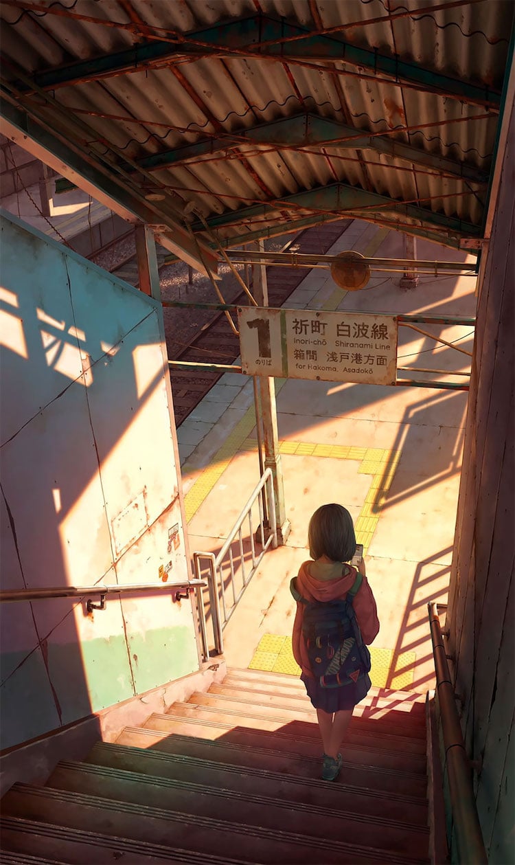 Striking Digital Illustrations Look Like Nostalgic Stills From An Anime