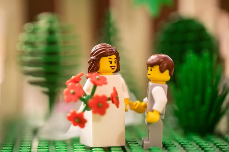 Fotos de una boda con minifiguras de LEGO