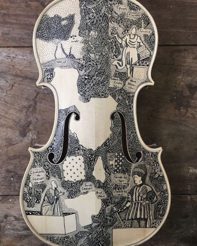 Decorated Violins by Leonardo Frigo