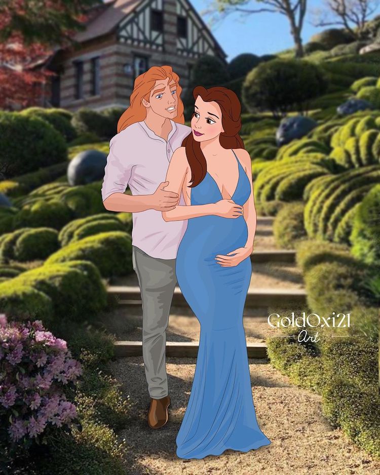 Illustrations Reimagine Disney Princesses As Pregnant Women 7431