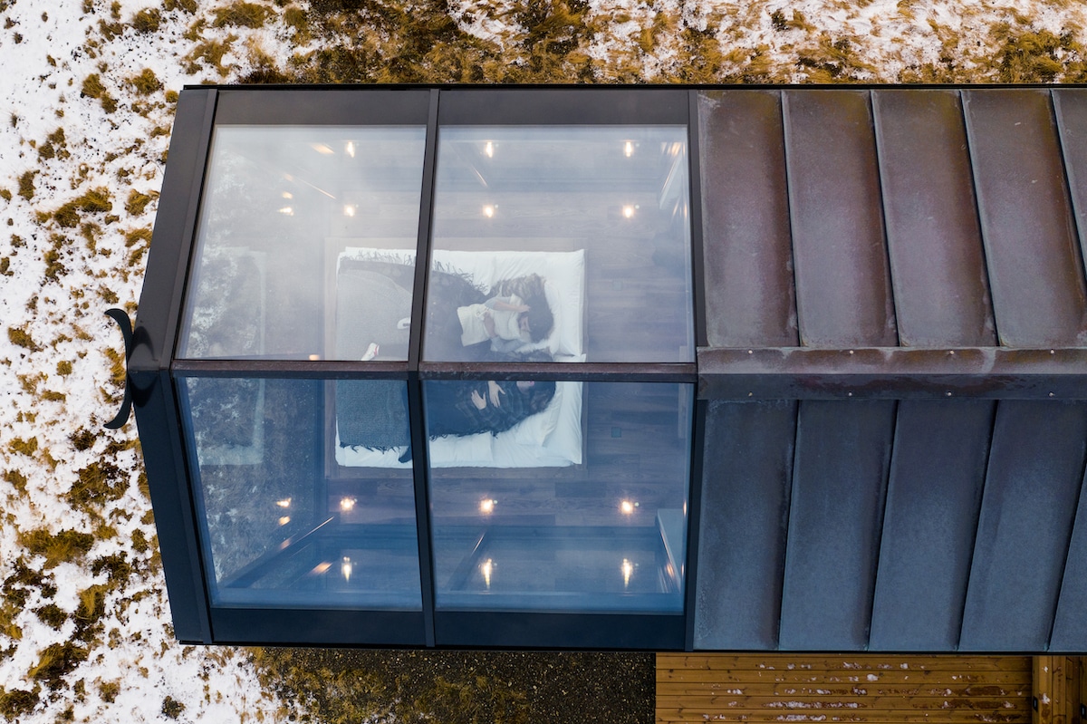 Aerial View of OOD Panorama Lodge in Iceland