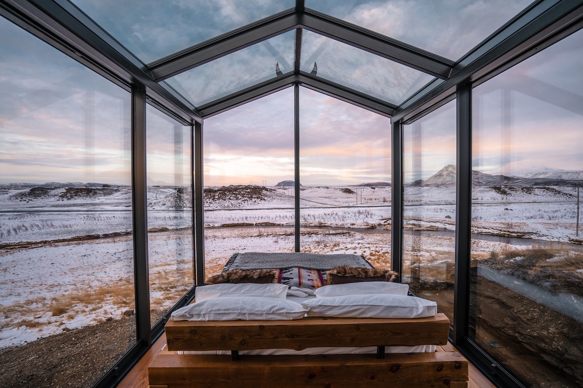 Cozy Glass Cabins Give Sweeping Views of the Icelandic Countryside