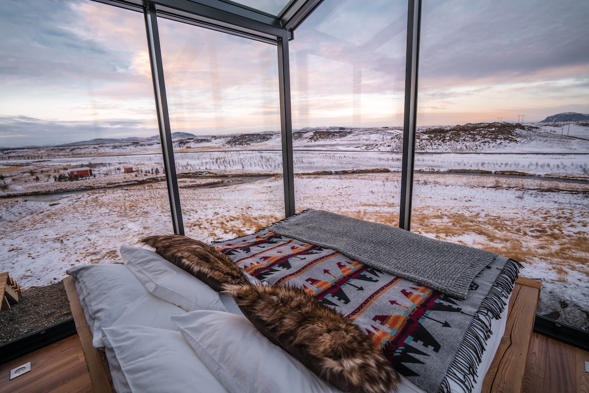 Cozy Glass Cabins Give Sweeping Views of the Icelandic Countryside