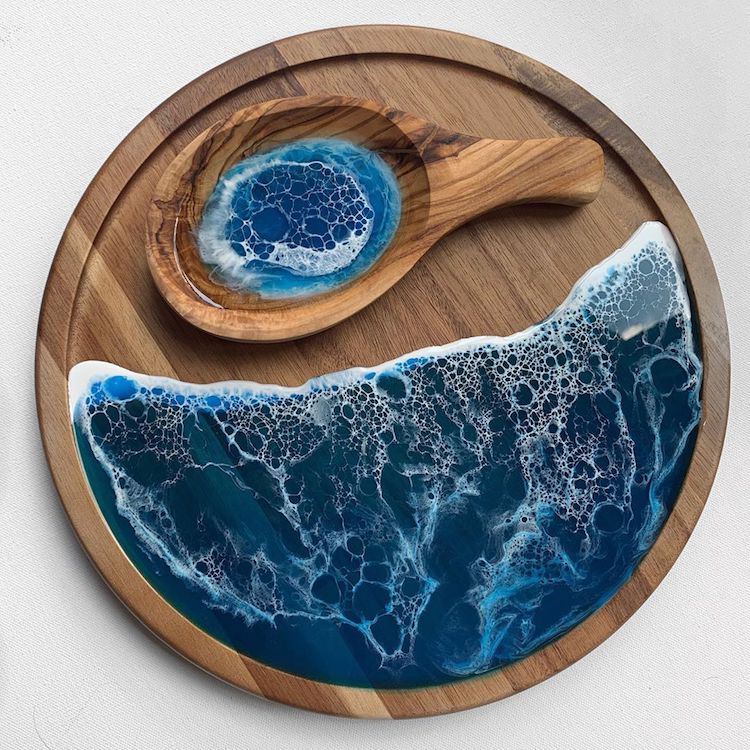 Swirling Resin Art Uses Real Objects to Mimic the Untouched Beauty