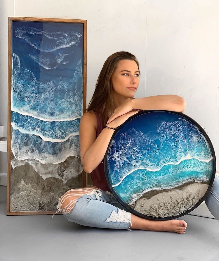 Swirling Resin Art Uses Real Objects to Mimic the Untouched Beauty