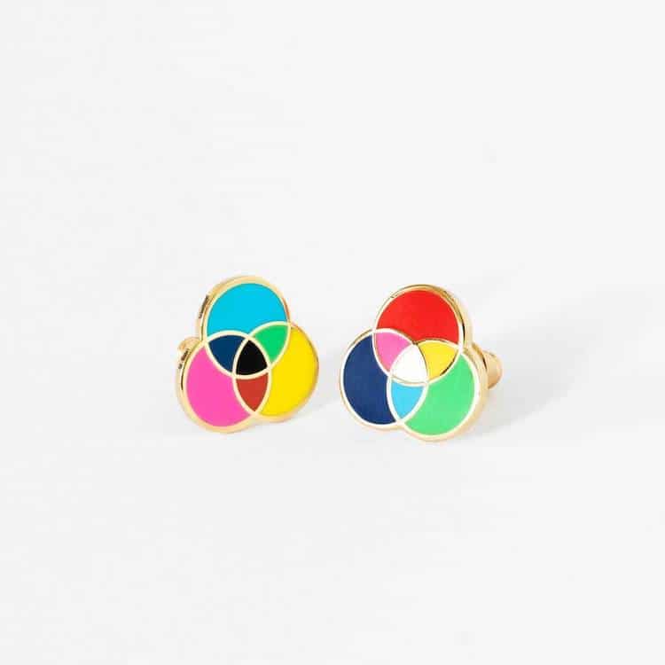 RGB & CMYK Earrings by Yellow Owl Workshop