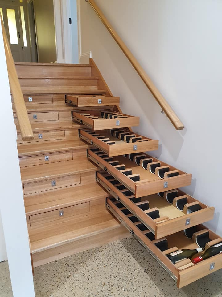 Innovative Staircase Doubles as Storage for 156 Bottles of Wine