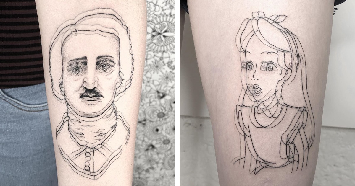 Half-Sleeve Tattoos Cover Arms in Mythical Landscape Illustrations