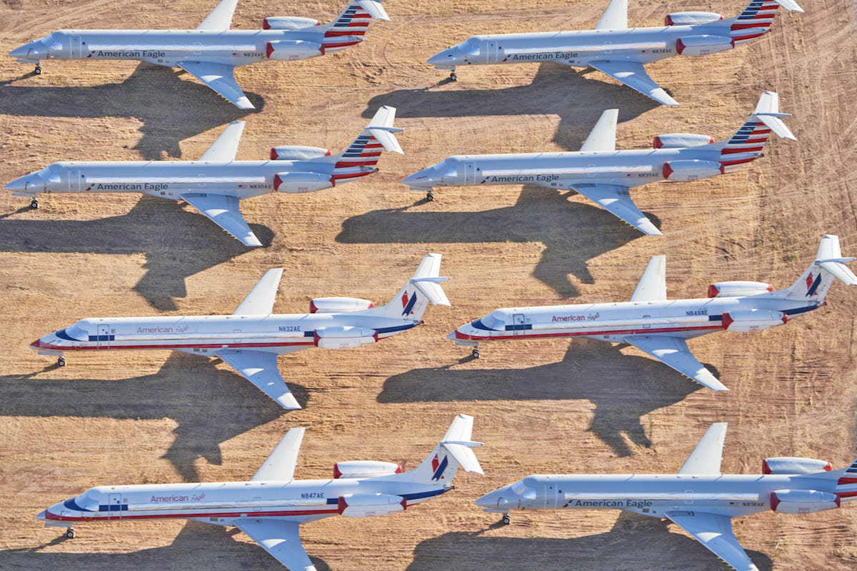 Aviones en el aeroparque Pinal