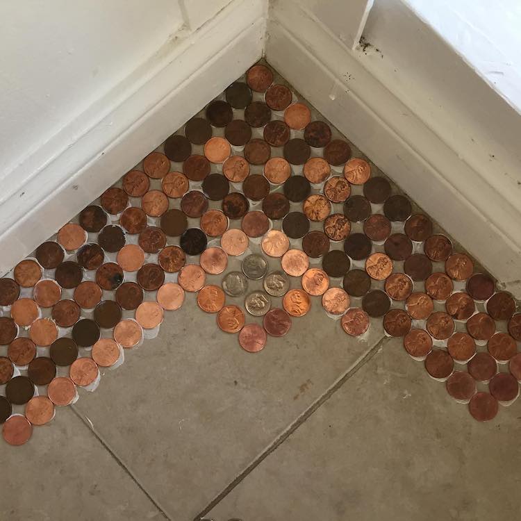 DIY Penny Floor by Kelly Graham