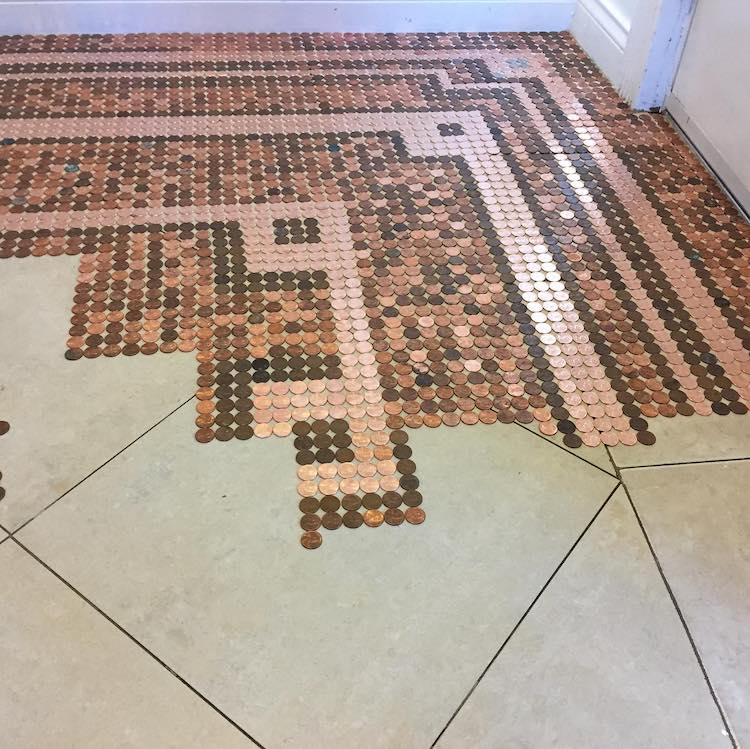 Jeweler Creates Her Own Diy Penny Floor Using Pennies