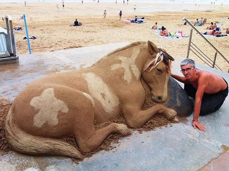 Realistic Sand Sculptures of Animals by Andoni Bastarrika