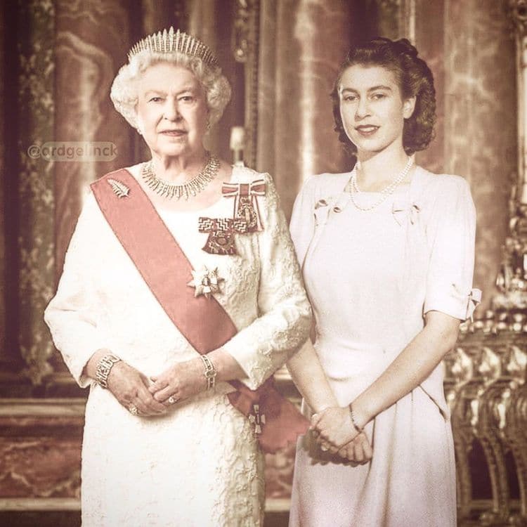 Queen Elizabeth II hier et aujourd'hui