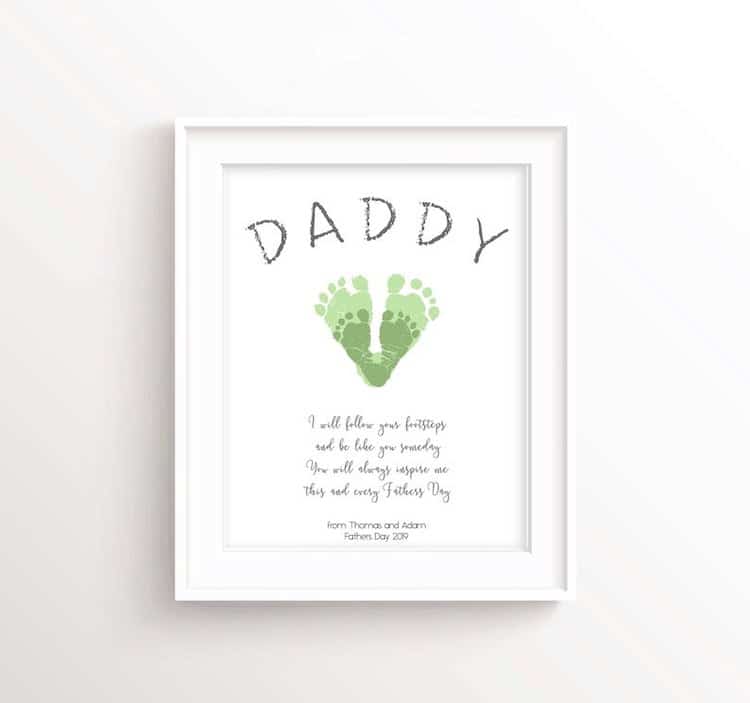 father's day footprint art