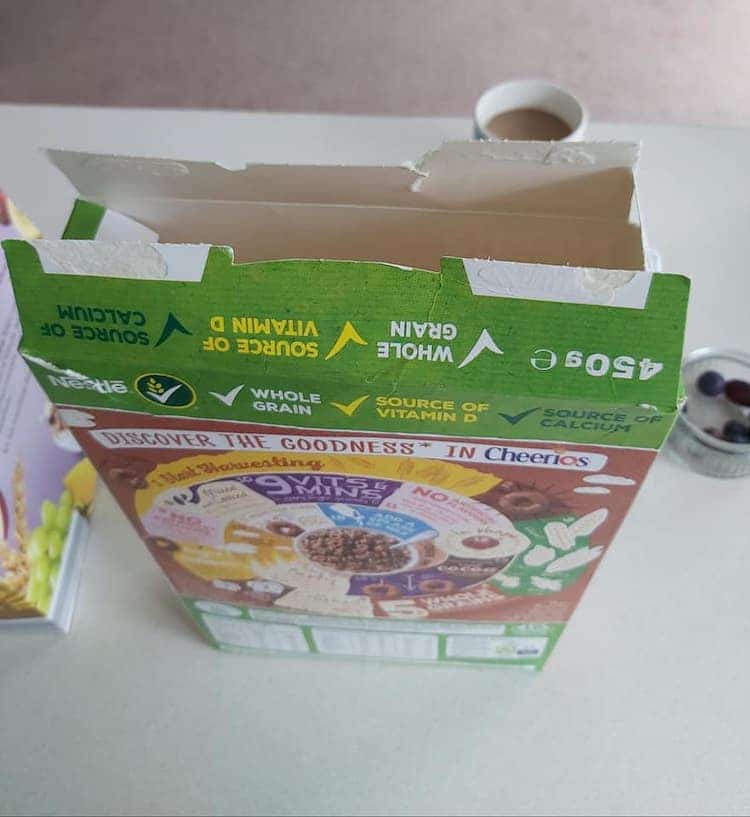 truco para caja de cereal