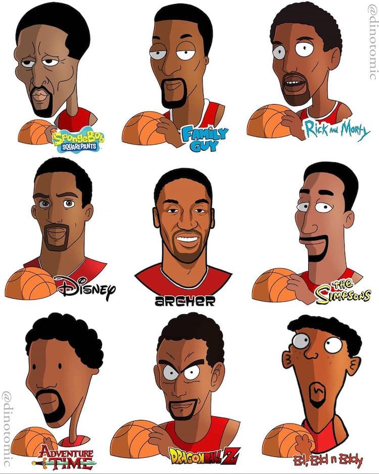 Artist Draws Famous Celebrities in Different Cartoon Styles