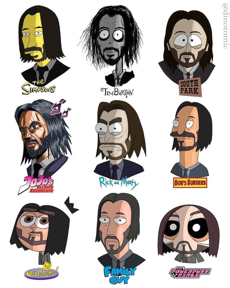 dibujos de keanu reeves