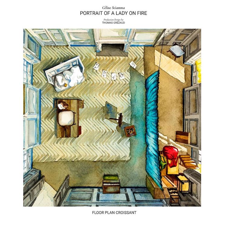 Illustrated Floor Plan of Portrait of a Lady on Fire by Floor Plan Croissant