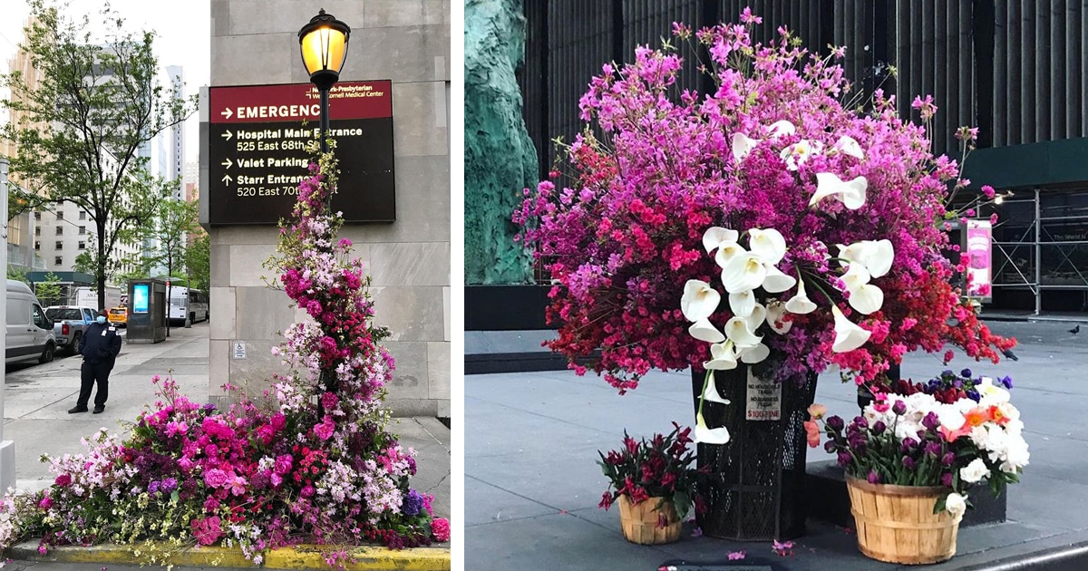 Beautiful Flower Flash Arrangements Appear on the Streets of NYC