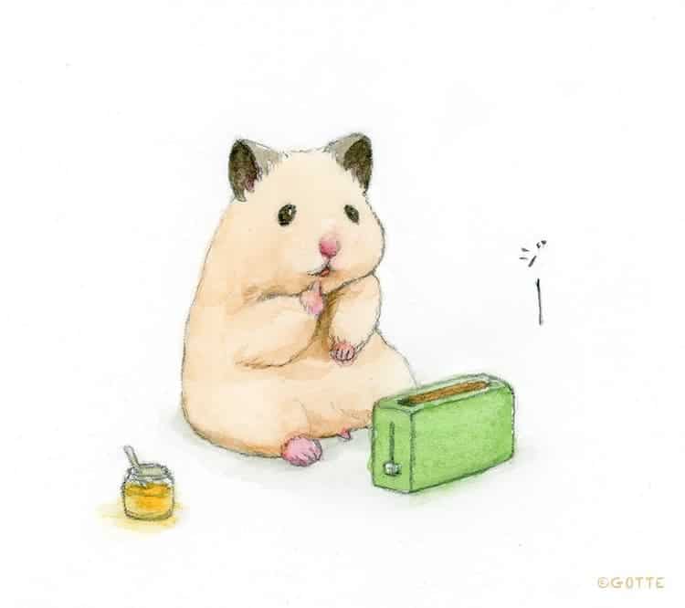 Sukeroku's daily life GOTTE Art Book Hamster Illustration Manga