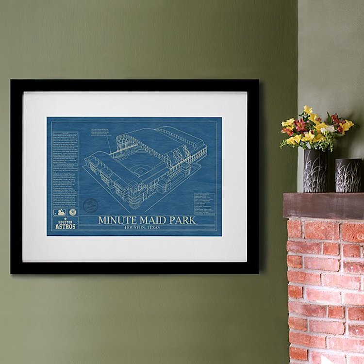 Baseball Stadium Blueprint Poster