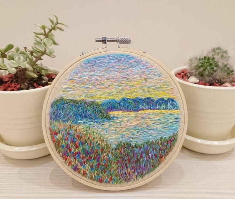 Impressionism Embroidery by Ludmila Perevalova