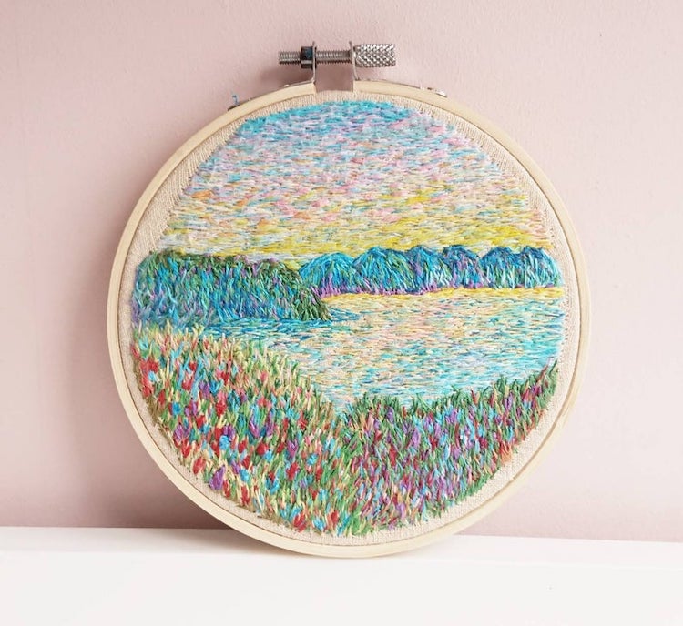 Colorful Embroidery Art Captures the Quality of Impressionist ...