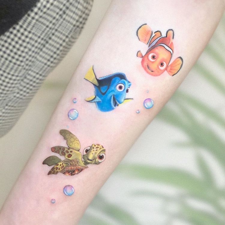 tatuaje de buscando a nemo