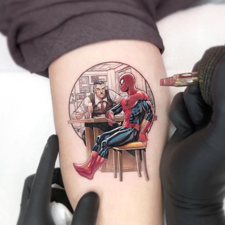 tatuaje de spiderman