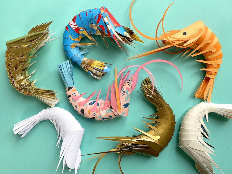 Paper Prawns by Lisa Lloyd