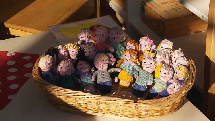 Teacher Created Knitted Dolls of Her Students