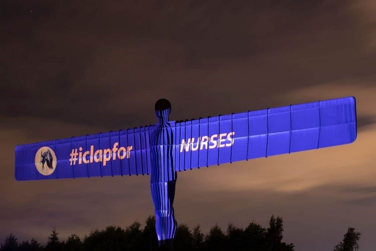 I Clap For Nurses on Angel of the North