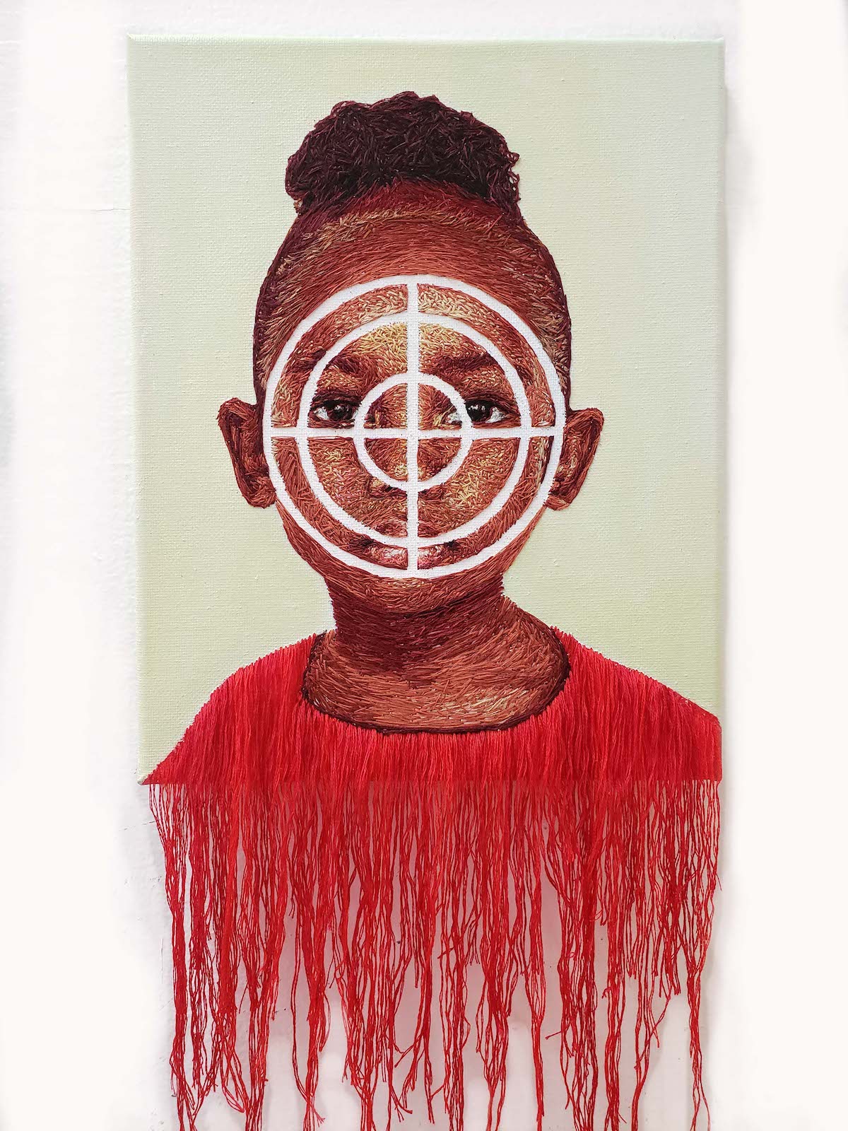 retratos bordados y de medios mixtos por Nneka Jones