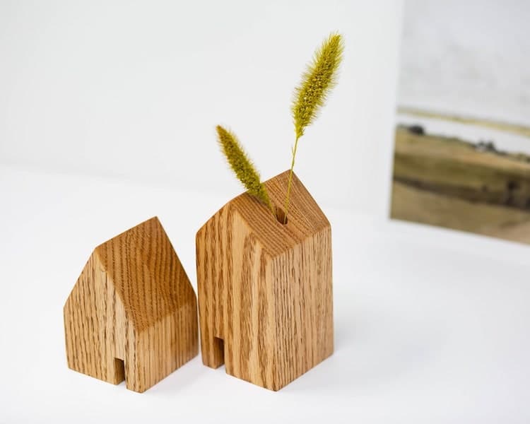 Wood Bud Vases