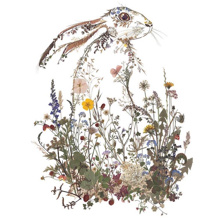 animales con flores por Helen Ahpornsiri