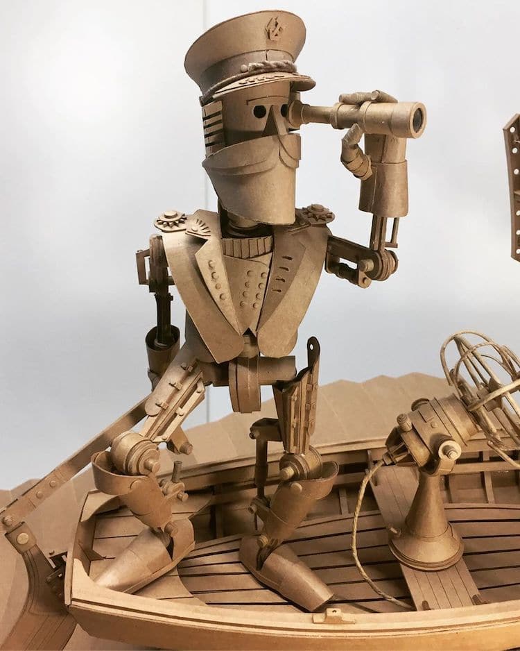 Cardboard Robots by Greg Olijnyk