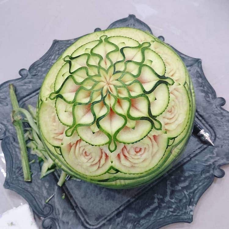 Frutas y verduras talladas por Takehiro Kishimoto